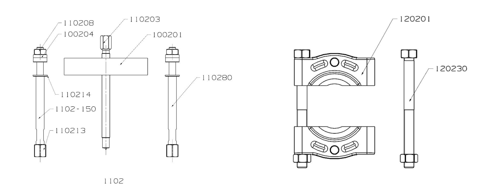 EXTRACTOR FORZA PUENTE Y GUILLOTINA SERIE 1100-1200